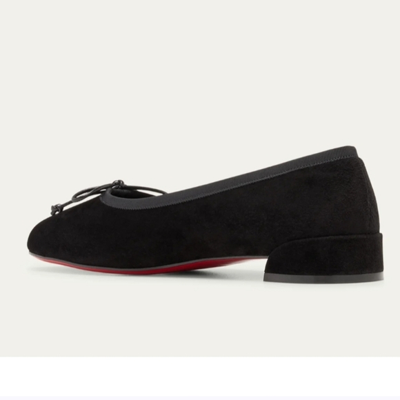 $795 Christian Louboutin Sweetie Jane Black Suede Ballerina Flats EU 37 US 7 NIB - Picture 4 of 13
